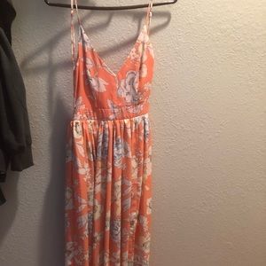 Floral peach maxi dress
